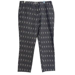 Katherine Barclay Montreal Blue White Black Stretch Patterned‎ Pants Size 8